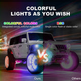 Rock Lights for Trucks Jeep UTV ATV Bright Underglow Exterior Wheel Lighting