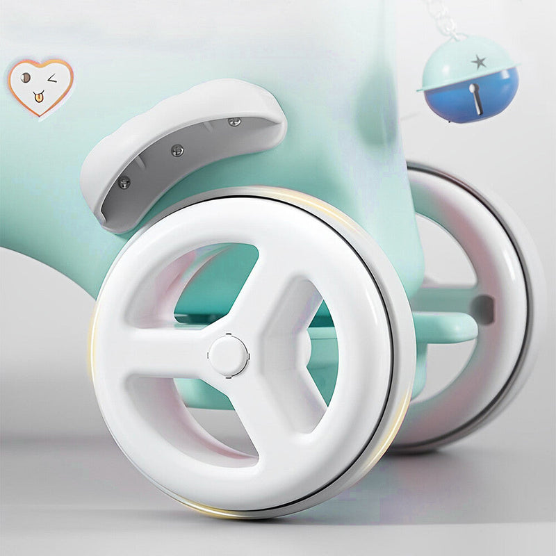 Toddler Rocking Horse with Push Handle, Backrest, and Balance Bike Ride-On Toy