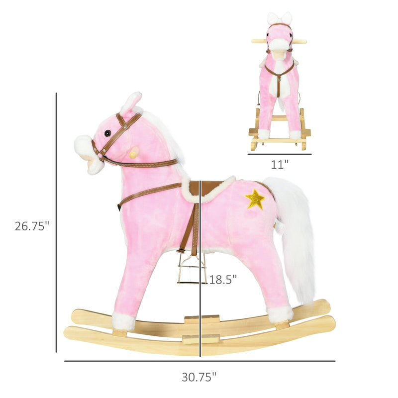 Toddler Rocking Horse with Saddle and Sound Features