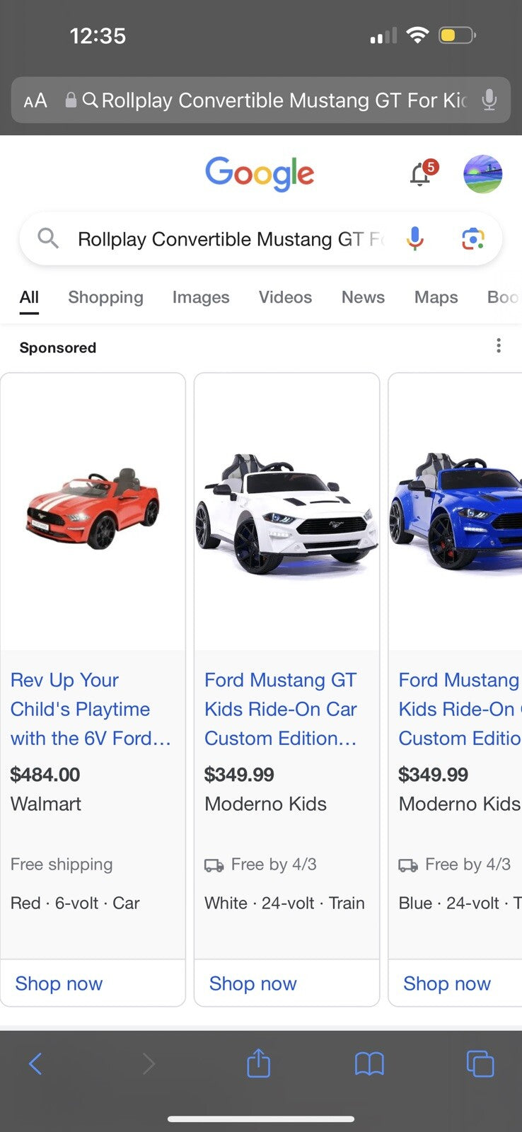 Convertible Mustang GT Electric Ride-On Car for Kids