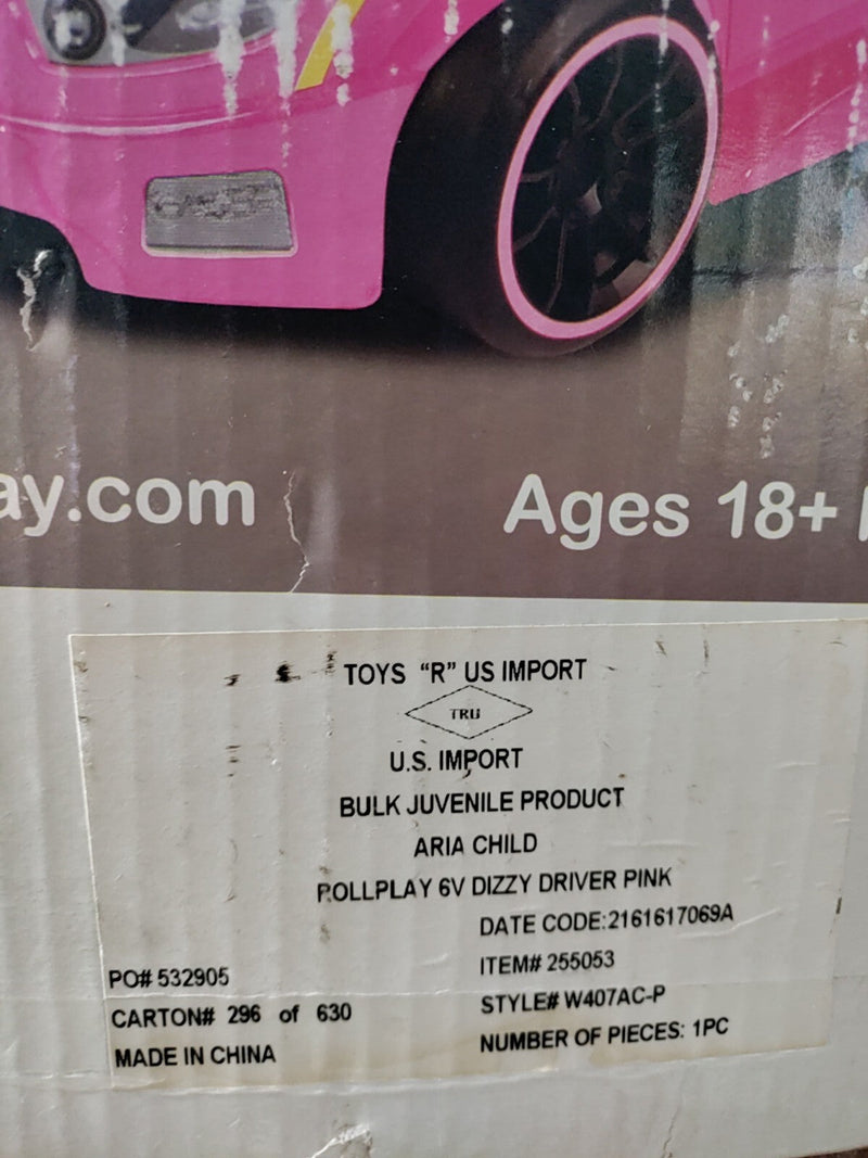 6-Volt Battery Operated Pink Ride-On Power Wheel Car for Ages 1+