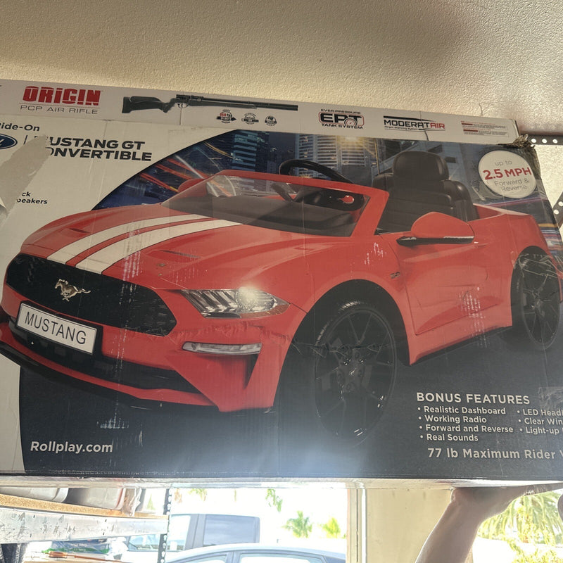 Kids Red Ride-On Ford Mustang Toy Car