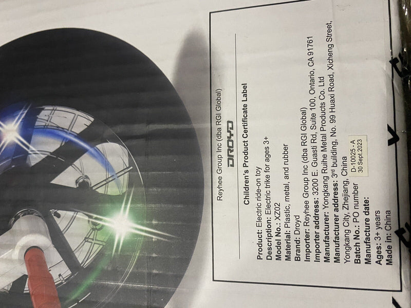 Electric Motorized Kids Tricycle with Parental Speed Control