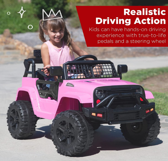 Rosa Electric Ride-On Car for Girls with Remote Control and Music - Rechargeable