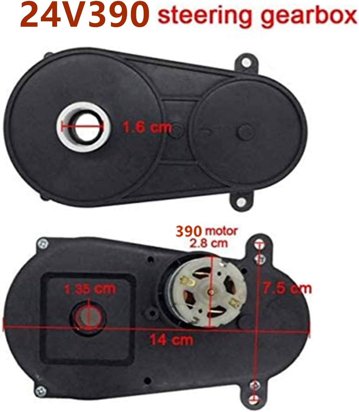 RS390 12V Electric Motor with Steering Gearbox for Kids' Toy Car 5600RPM