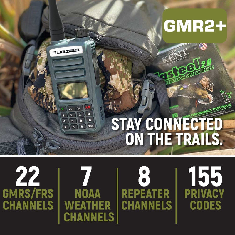 2 Pack - Rugged GMR2 PLUS - GMRS and FRS Two Way Handheld Radios