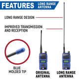 BUNDLE - Rugged R1 - Handheld Radio with Long Range Antenna and High Capacity Battery