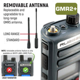 Rugged GMR2 PLUS - GMRS and FRS Two Way Handheld Radio with Hand Mic