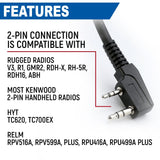 BUNDLE - Rugged R1 - Business Band Two Way Handheld Radio - with Hand Mic
