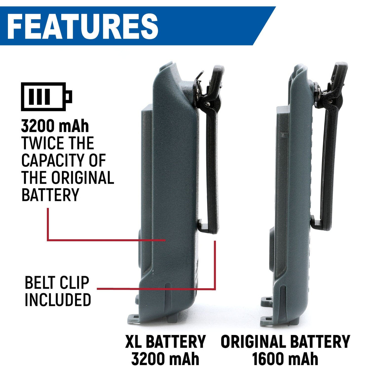 GMR2 and GMR2 PLUS Handheld Long-Lasting XL Battery