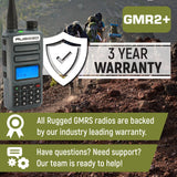 Great Outdoors Pack - Rugged GMR2 PLUS - GMRS and FRS Two Way Handheld Radios with Accessories