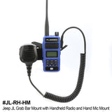Handheld Radio Grab Bar Mount for Jeep Wrangler JK, JKU, JL and Gladiator JT