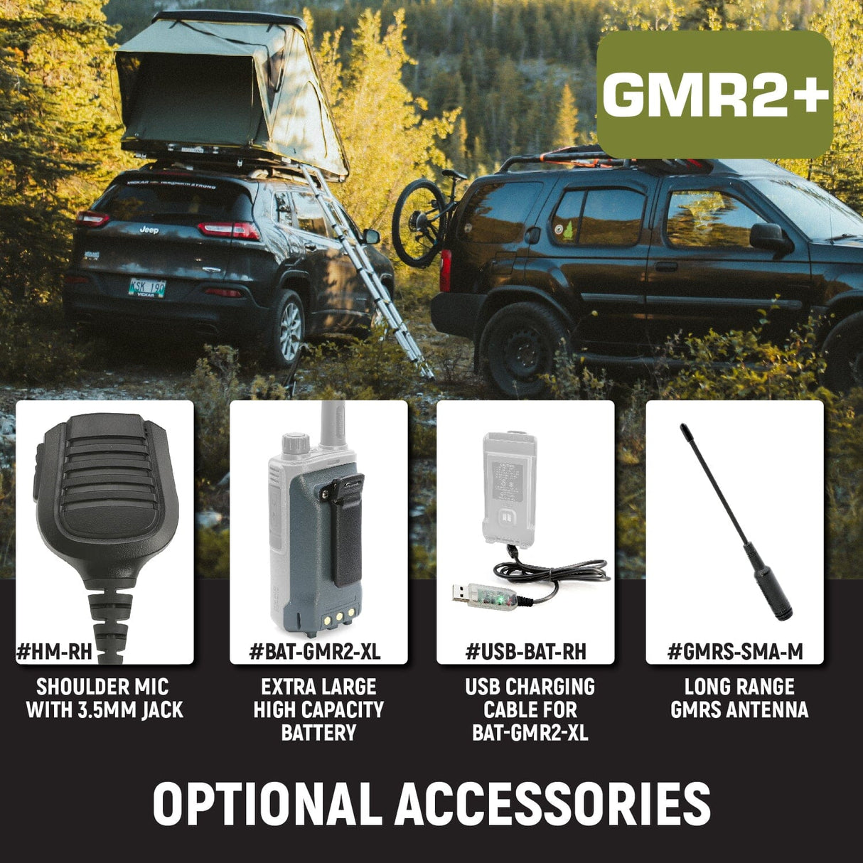 GMRS and FRS Handheld Radio - Model GMR2-PLUS - Grey - CLEARANCE