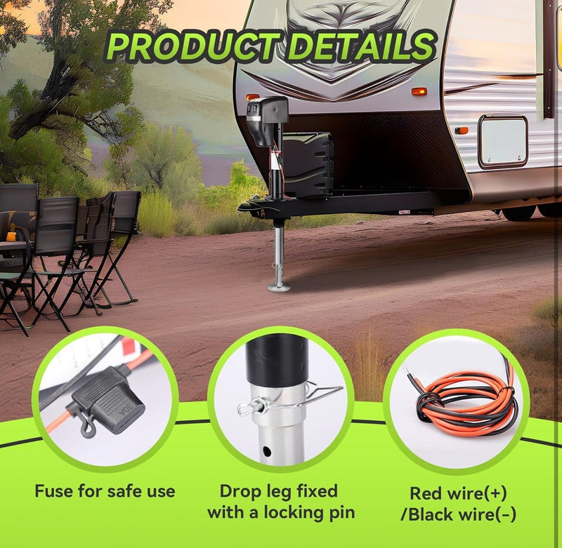 Upgraded 5000lbs Electric Power Tongue Trailer Jack for RVs