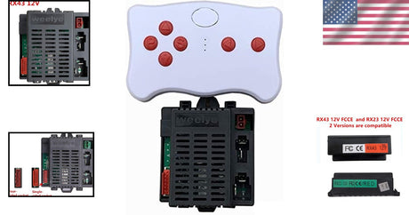 12V Kids Ride-On Car Remote Control and Receiver Replacement Kit for RX43 and RX23 Models