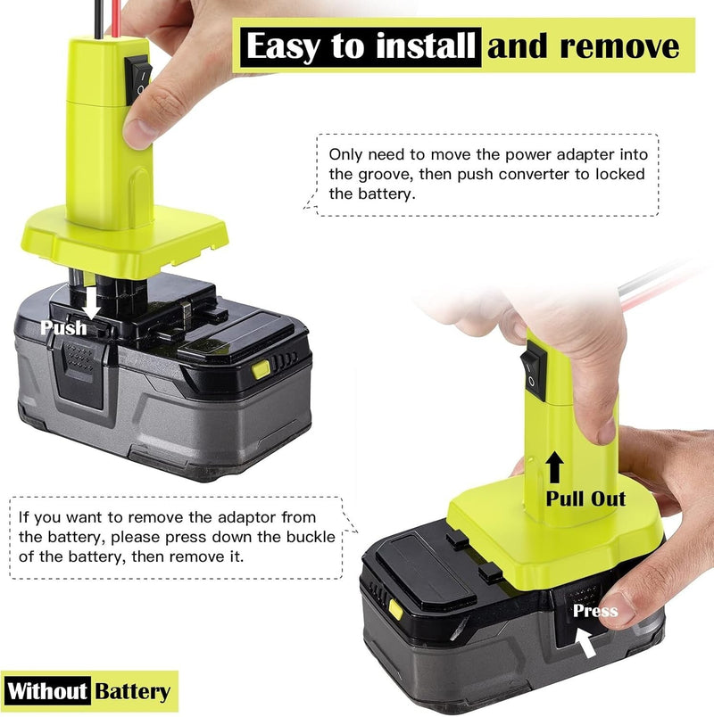 18V Power Wheels Battery Adapter Kit with 30A 12AWG Wire and Switch