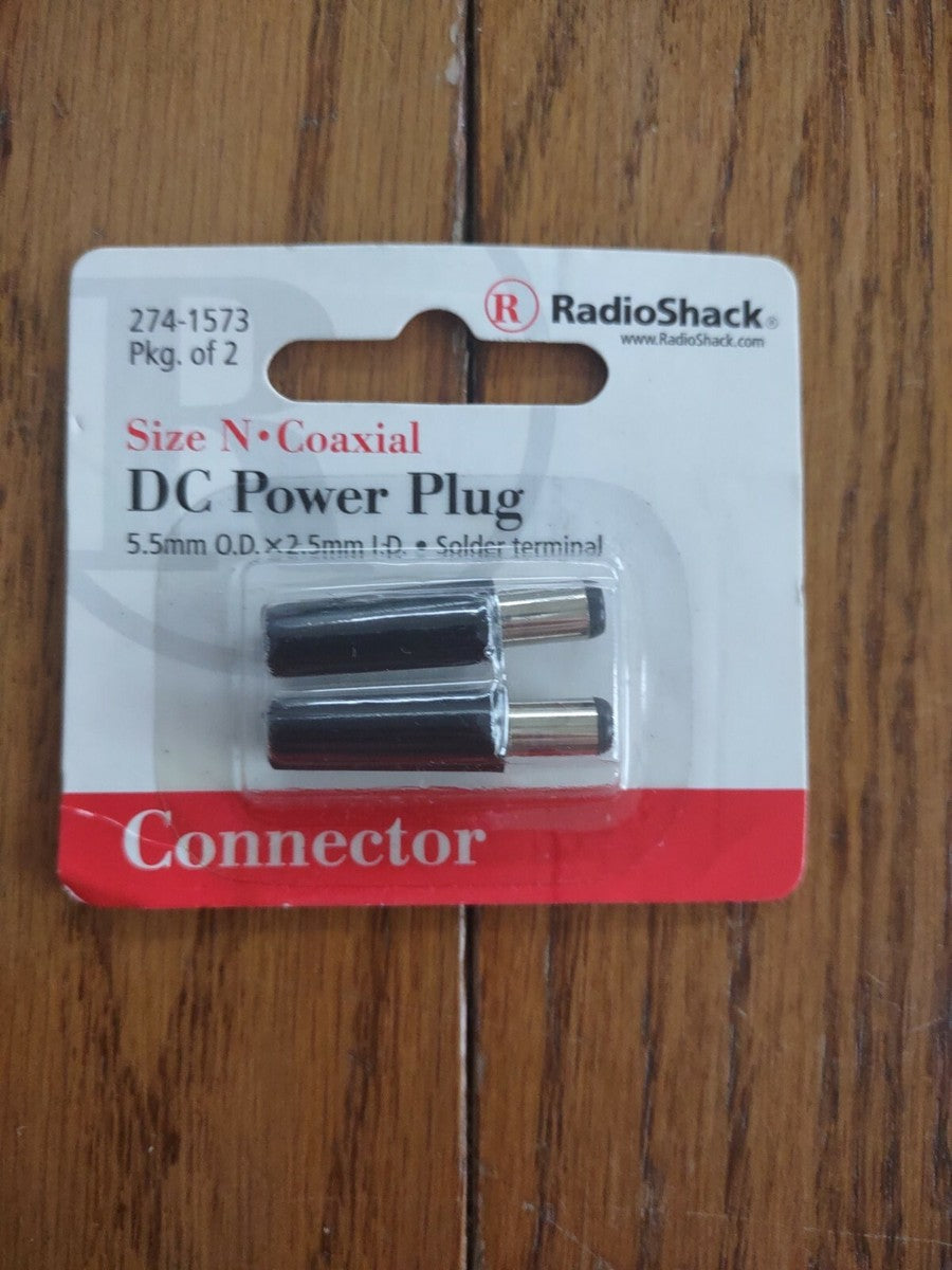 Radio Shack Coaxial DC Power Plugs, 2 Pack, 5mm OD x 2.1mm ID TekShack