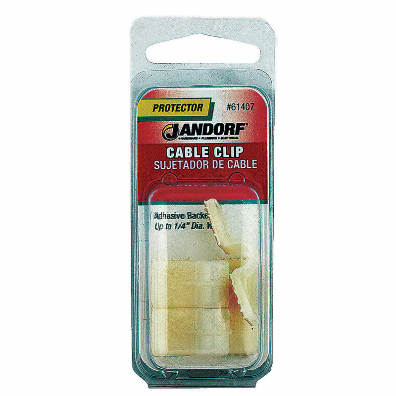 JANDORF Cable Clip Double Press Adhesive 1/4 3 PK 61407 Jandorf