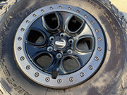 17" Ford F-150 Raptor OEM BEADLOCK rims wheels 10459 95210 BFG KO2 35" tires Texas Truck Tire