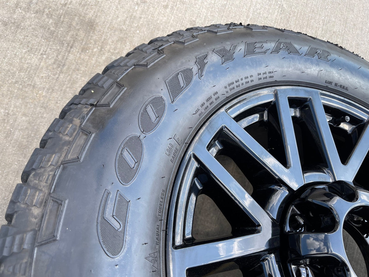 20" Ford F-250 F-350 LARIAT TREMOR OEM 10201 10104 rims wheels GOODYEAR A/T NEW Texas Truck Tire