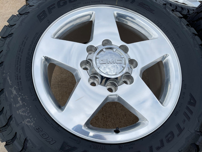 20" Chevy Silverado GMC Sierra 2500 3500 OEM 5503 rims wheels BFG KO3 A/T NEW Texas Truck Tire