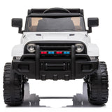 White 12V Electric Ride On Car for Kids with Music and Remote Control - 4 Wheels Fun Toy