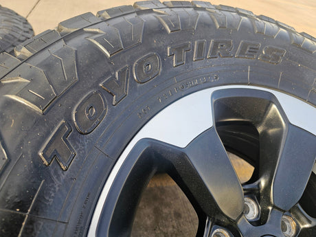 18" Dodge Ram 1500 Rebel Black OEM 2671 wheels rims TOYO A/T3 35" Texas Truck Tire