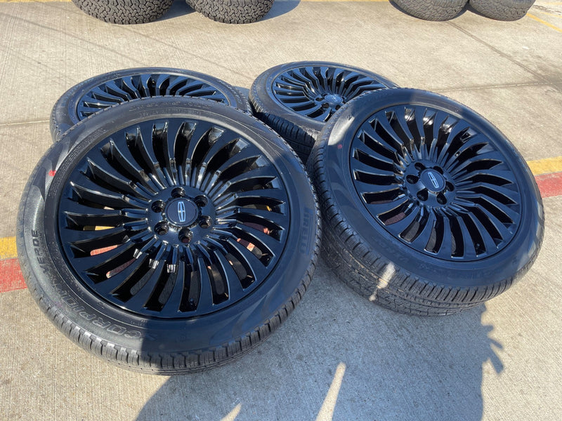 22" Lincoln Navigator OEM rims wheels 10179 Black Label tires PIRELLI NEW Texas Truck Tire