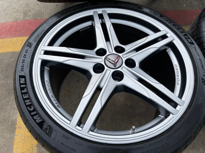 19" + 20" Chevy Corvette Z06 C8 OEM FORGED wheels rims 2024 2025 2026 NEW Texas Truck Tire
