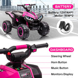 Electric 4-Wheels Car Truck ATV for Kids Ages 3+: 12V Battery Powered Ride On Toy