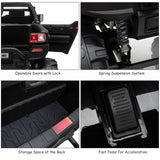 Police Truck RC Ride-On Car for Kids with Remote Control, LED Lights, and MP3 Player - Black
