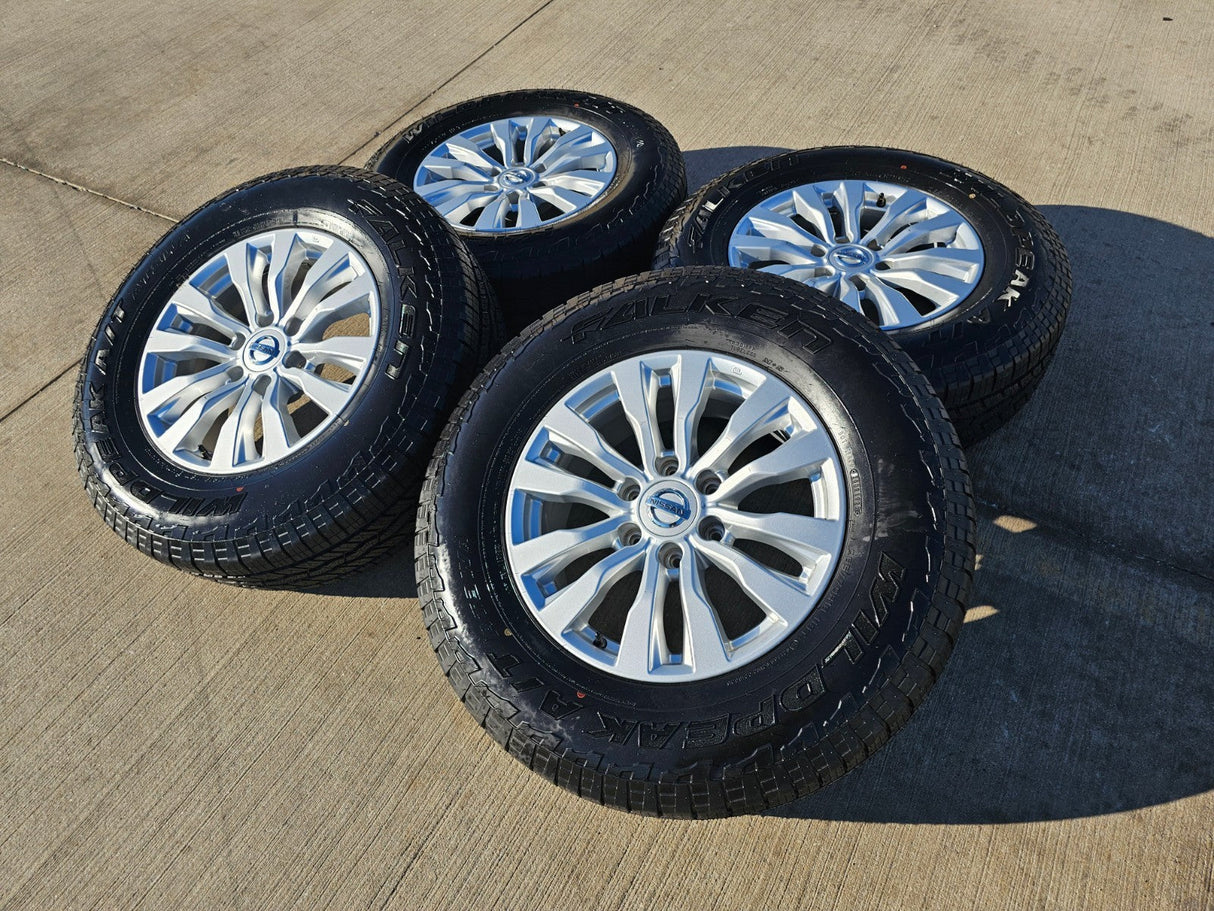 18" Nissan Titan Armada PRO-4X OEM 62737 wheels rims FALKEN A/T3 tires NEW Texas Truck Tire
