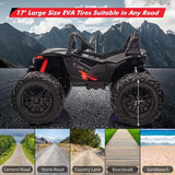 24V Kids Car Power Wheel Ride on UTV Vehicle with Remote Control and LED Light - Black