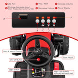 12V Electric Tractor for Kids with Remote Control, Music, and LED Lights - Red