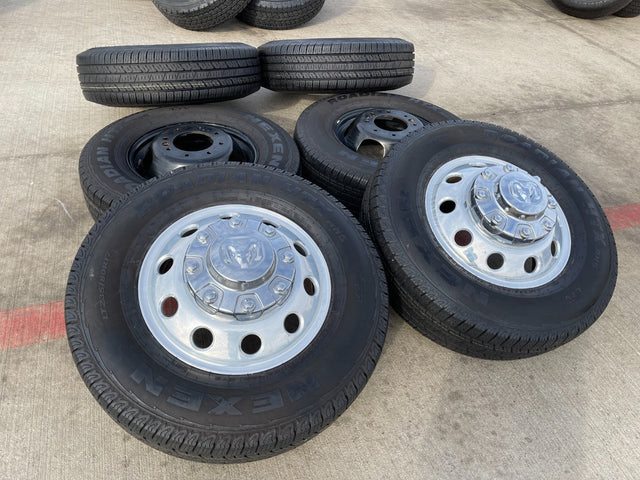 17" Dodge Ram 3500 Dually Laramie 8x200 wheels rims 2701 2702 OEM NEXEN Texas Truck Tire