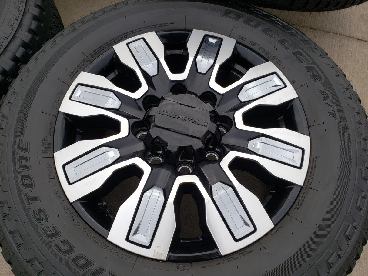 20" GMC Sierra DENALI ULTIMATE 2500 3500 OEM wheels rims 5958 14138 A/T tires Texas Truck Tire