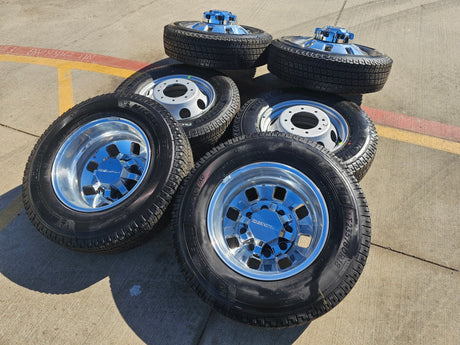 18" GMC Sierra 3500 DENALI Dually rims wheels OEM 14127 14129 8x210 MICHELIN NEW Texas Truck Tire