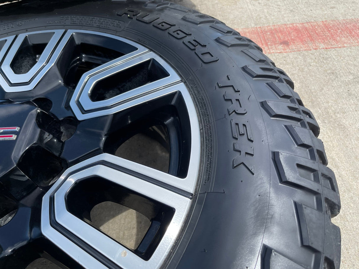 20" GMC Sierra AT4 2500 3500 OEM wheels rims 5950 Silverado COOPER RUGGED TREK Texas Truck Tire