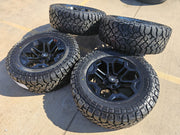 20" 20x9 Black Widow Chevy Silverado OEM GMC Sierra wheels rims 35" KENDA NEW Texas Truck Tire