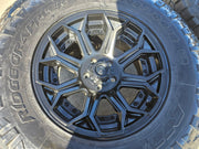 18x9 Fuel Siege D706 Jeep Sequoia black wheels rims -12 NITRO Texas Truck Tire