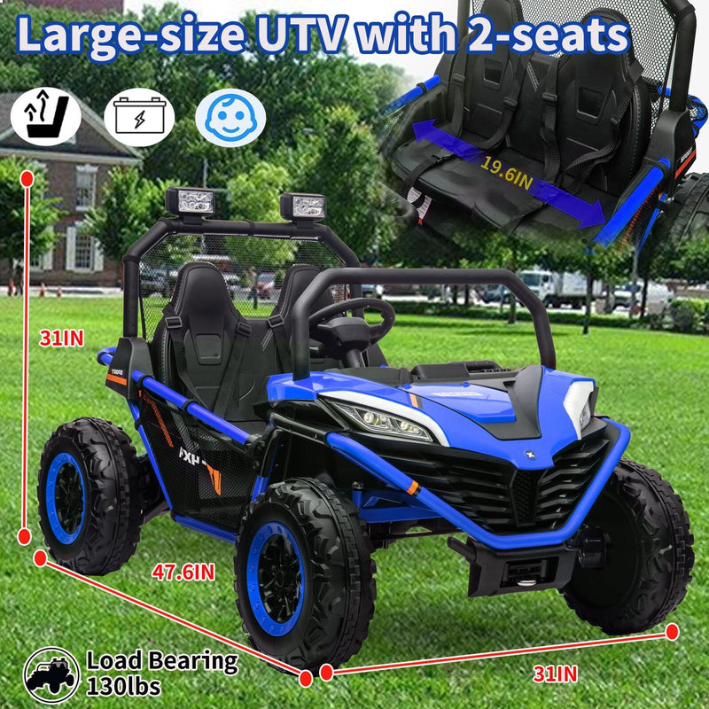 24V Electric 2-Seater Kids Ride-On 4WD UTV Truck with Remote Control Blue