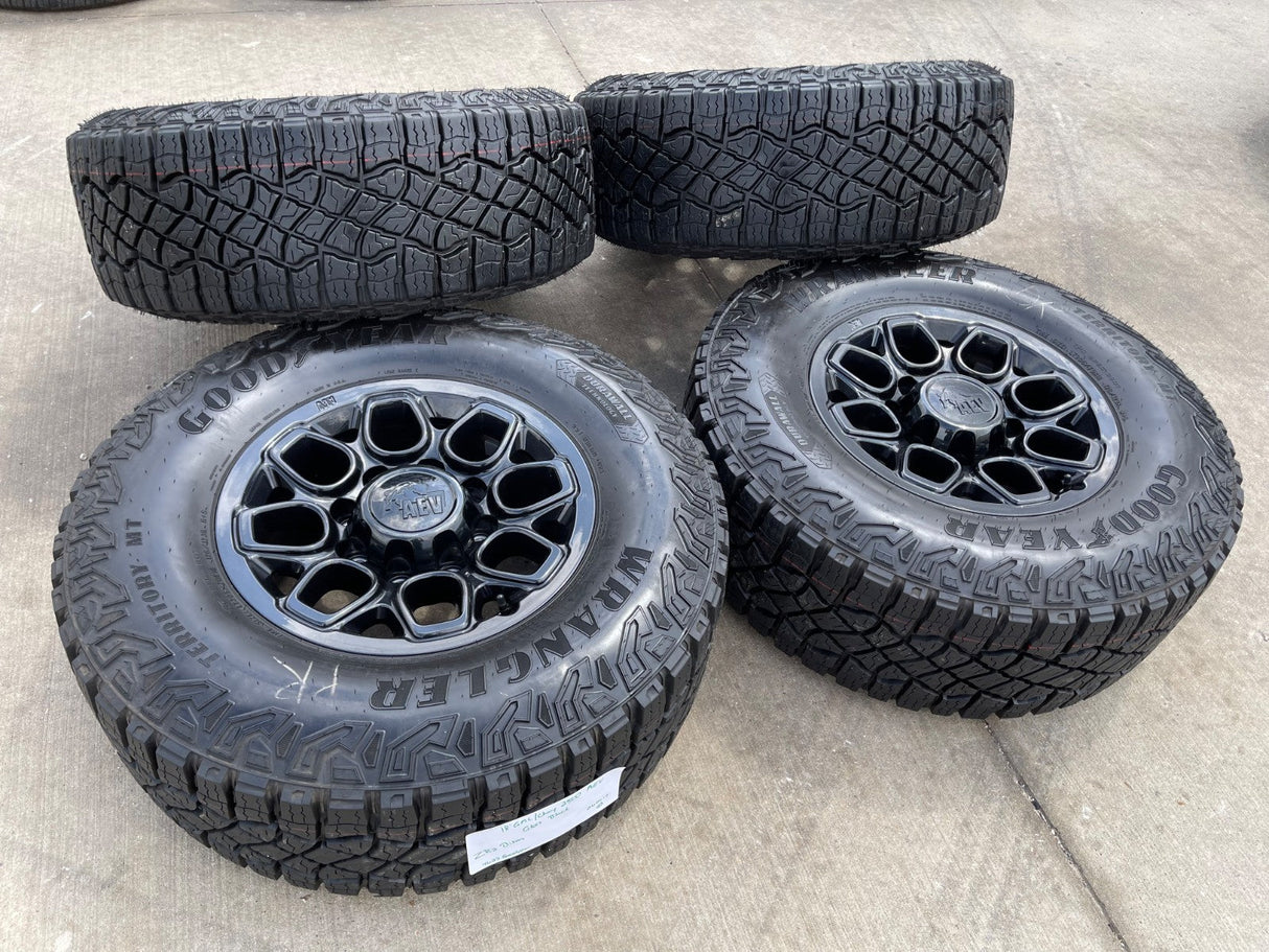 18" AEV Chevy BISON Trail Boss ZR2 2500 OEM wheels rims GMC Sierra GOODYEAR 35" Texas Truck Tire