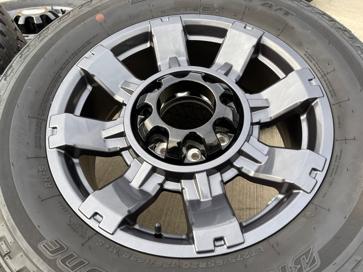20" Ford F-250 F-350 OEM gray Lariat 10485 10296 wheels rims BRIDGESTONE A/T Texas Truck Tire