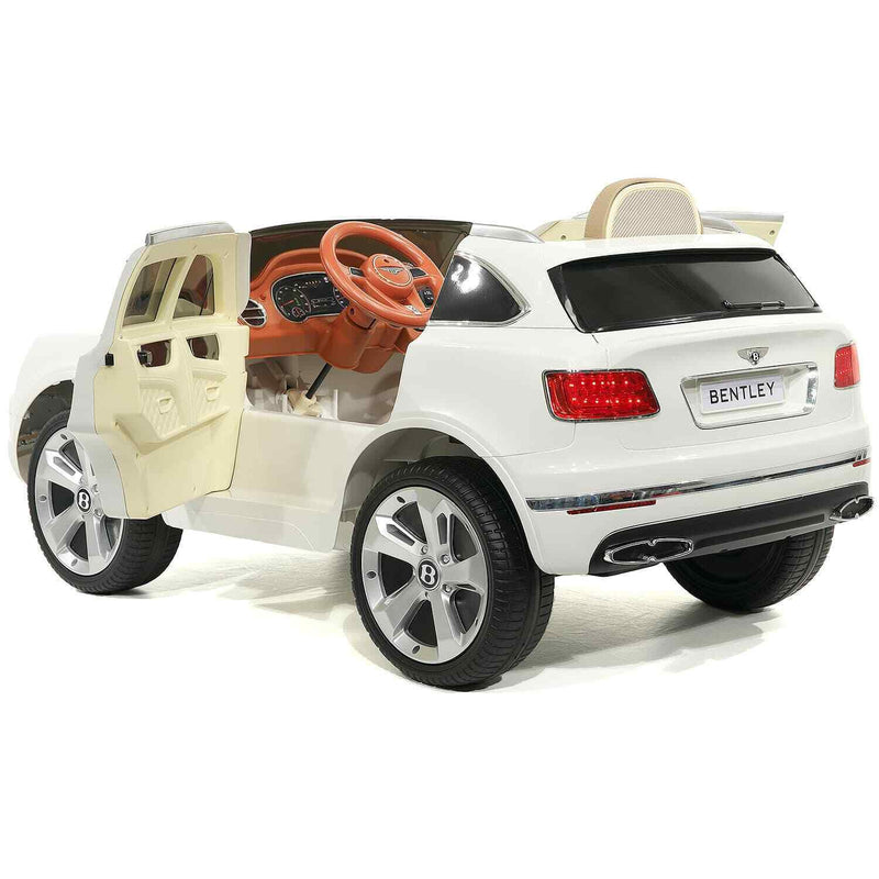 LICENSED BENTLEY BENTAYGA 12V CHILD'S RIDE-ON TOY SUV WITH EVA RUBBER WHEELS, TWIN MOTORS, AND REMOTE CONTROL ACCESS.