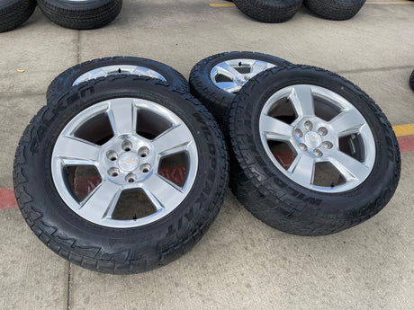 20" Chevy Silverado 1500 Tahoe Suburban OEM wheels rims 5652 tires FALKEN A/T3 Texas Truck Tire
