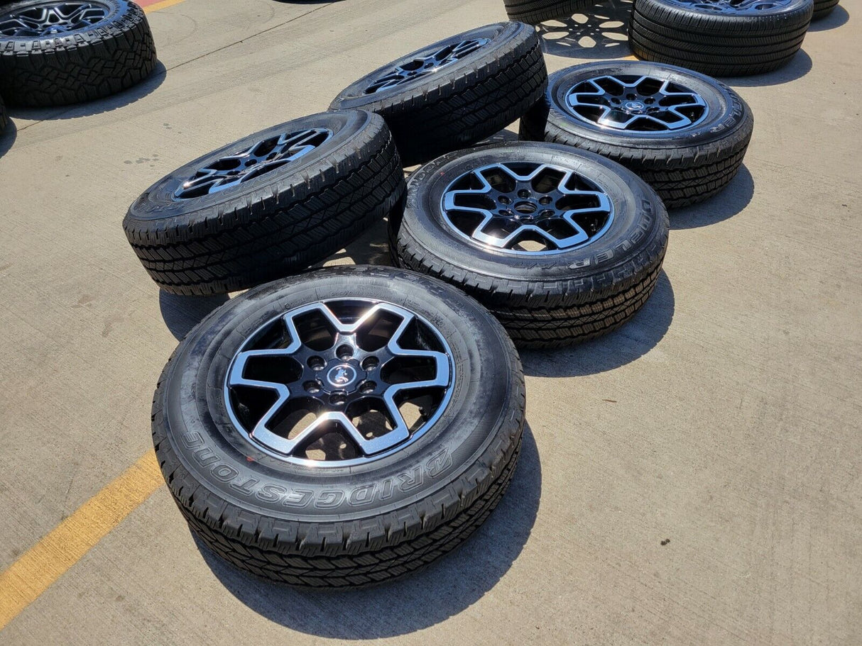 18" Ford Bronco wheels rims black 95213 Ranger tires tires BRIDGESTONE A/T Texas Truck Tire