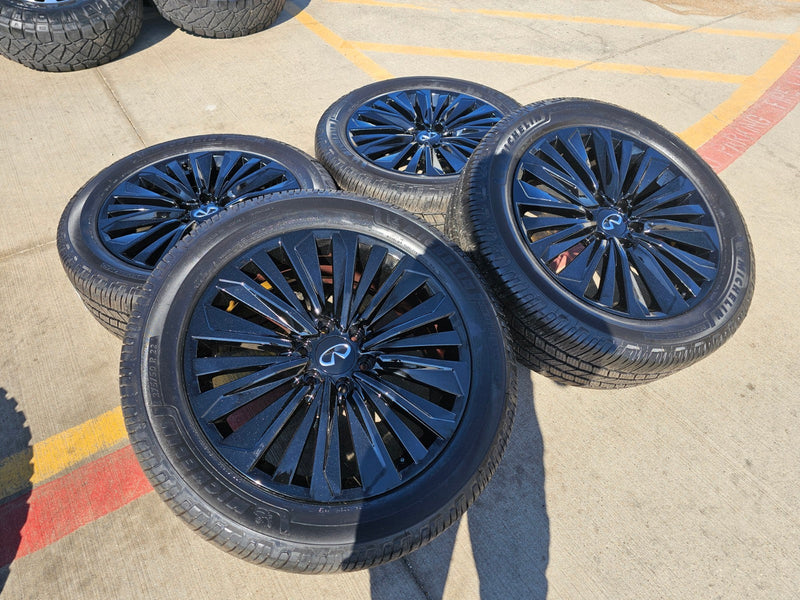 22" Infiniti QX80 QX56 Nissan Titan Armada OEM 94236 wheels rims MIHCELIN NEW Texas Truck Tire