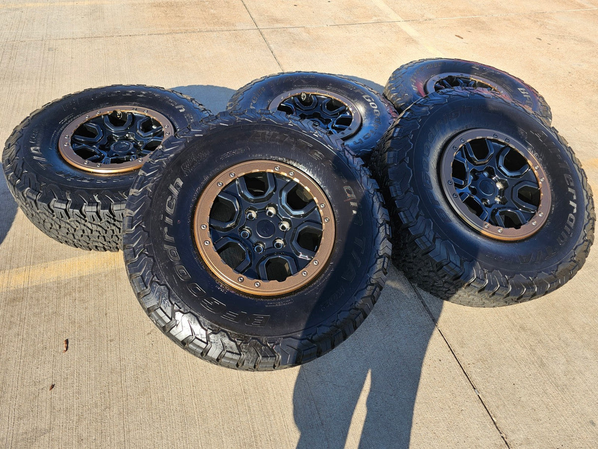 17" Ford Bronco SASQUATCH wheels rims BEADLOCK 10388 Ranger BFG KO2 A/T 37" Texas Truck Tire