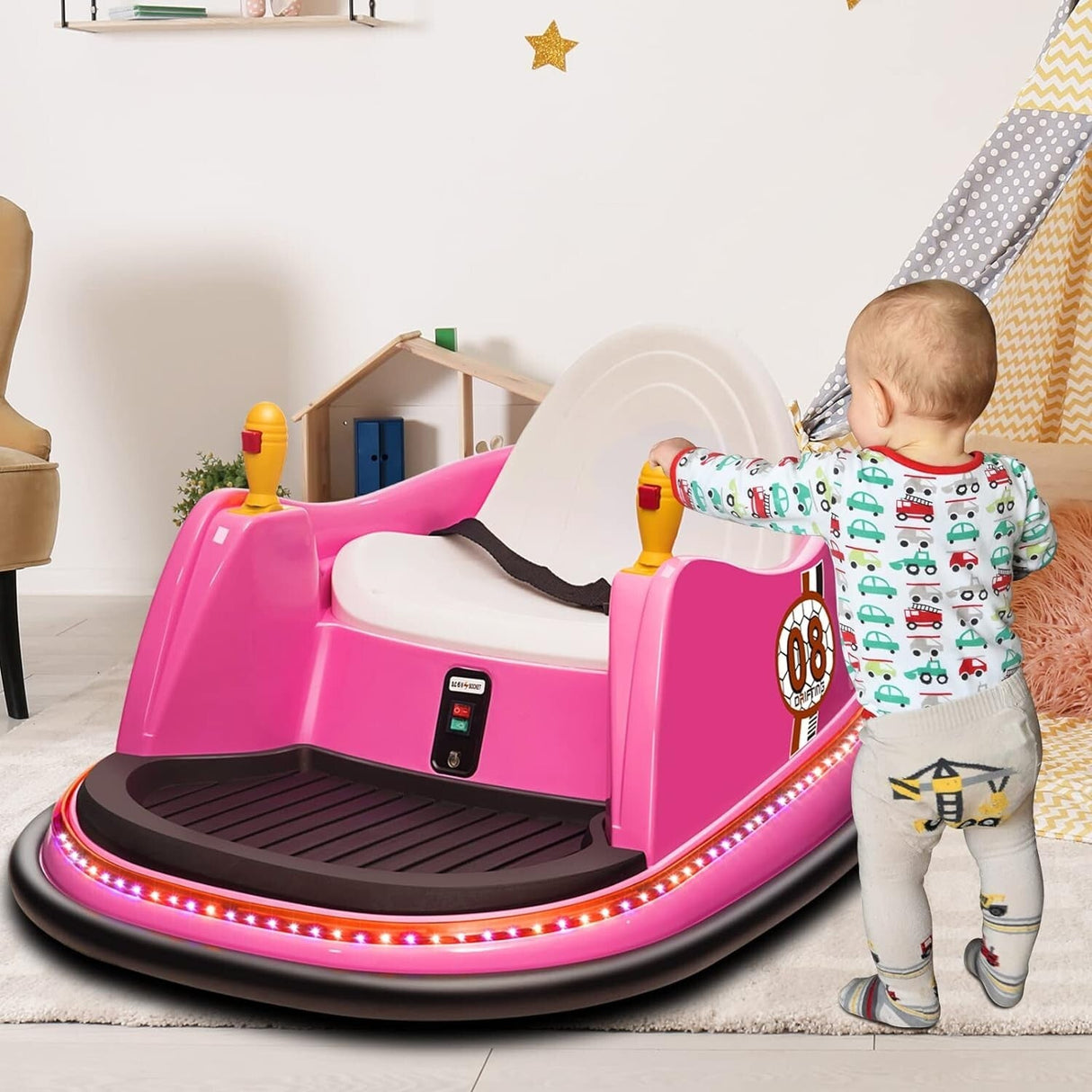 12V Electric Kids Ride-On Bumper Car with Remote Control and 360° Spin for Toddlers