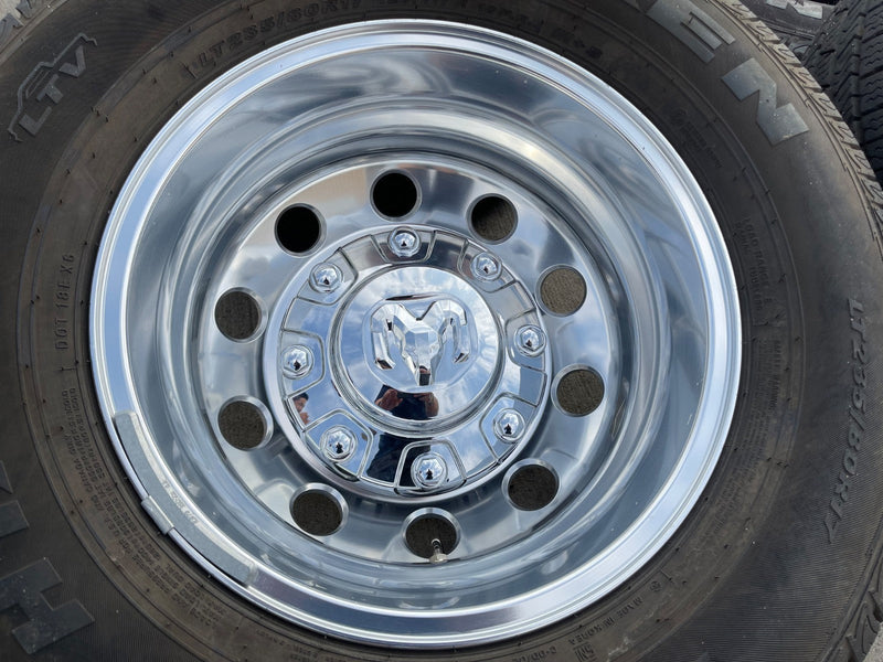 17" Dodge Ram 3500 Dually Laramie 8x200 wheels rims 2701 2702 OEM NEXEN Texas Truck Tire